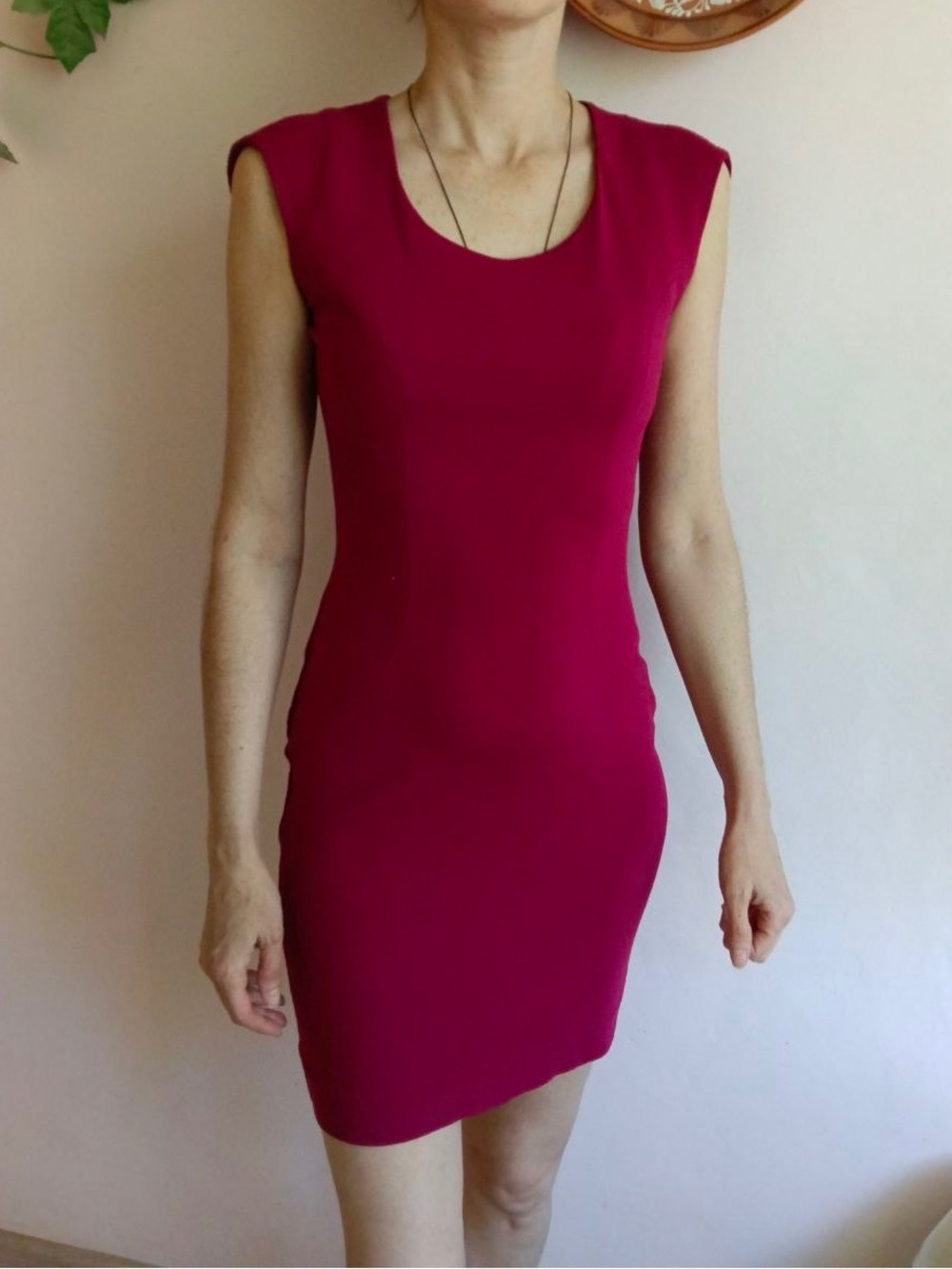 Diane Von Furstenberg Sleeveless Fitted Raspberry-Pink Mini Dress